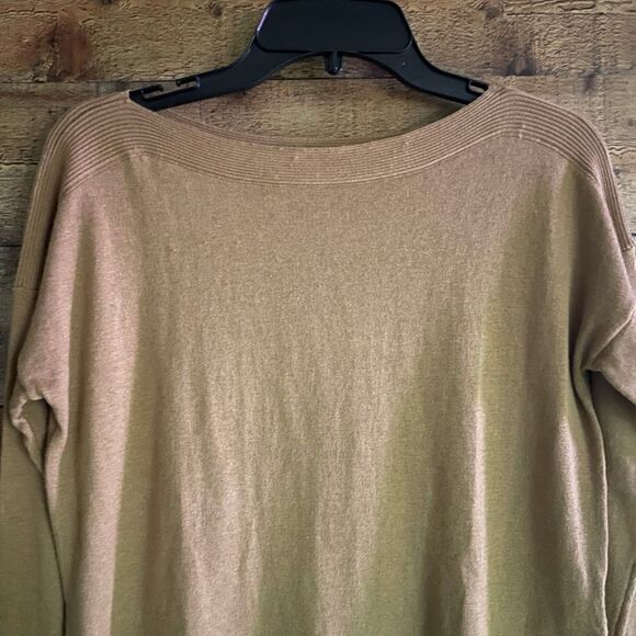 Joules Vivianna slash neck long sleeve tan white sweater, open tail size 4 New‎ - Picture 6 of 11